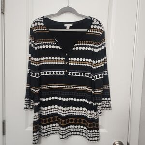 5/$30 Charter Club Elegant Black and White Top